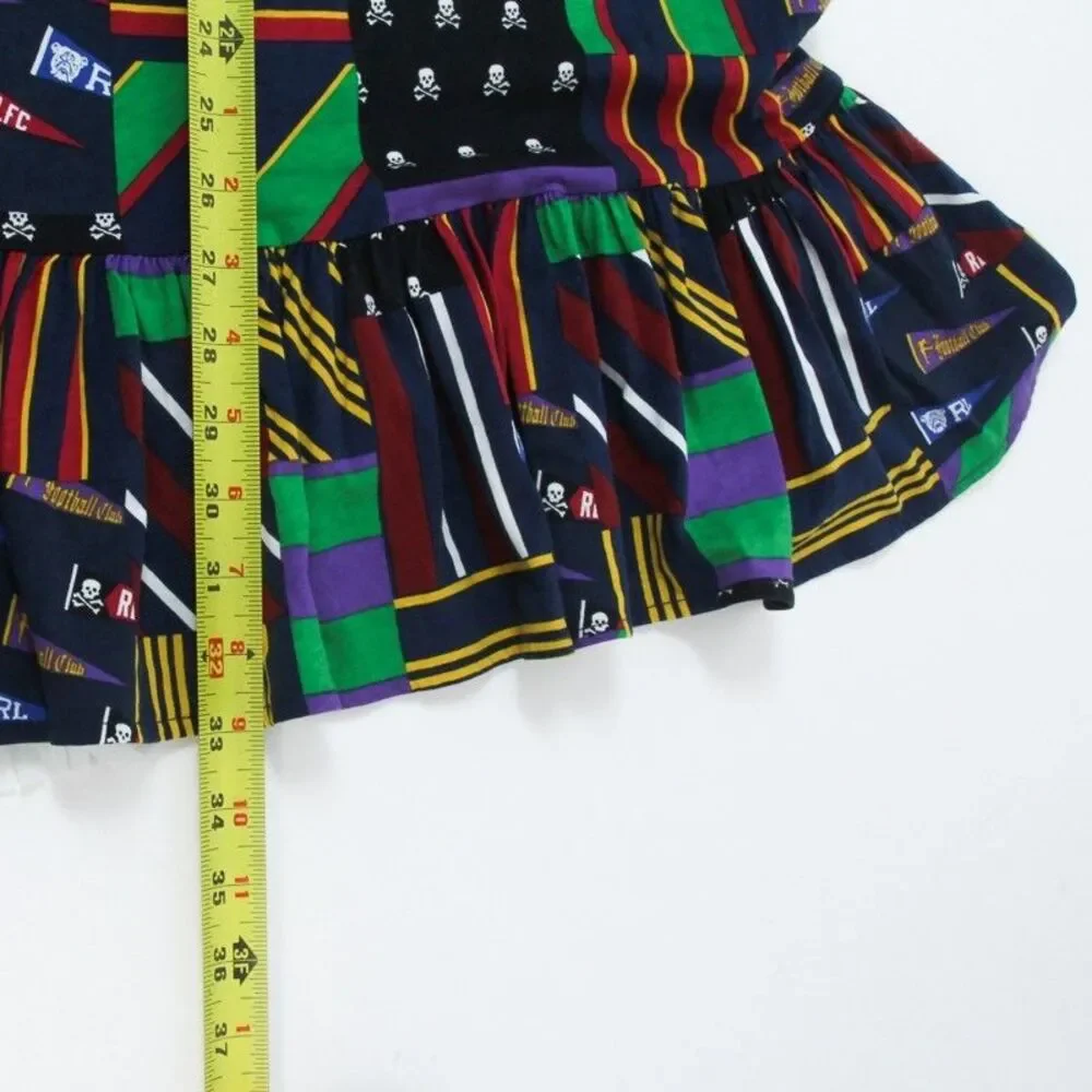 NWT Polo Ralph Lauren Girls XL 16 Dress Pennant Flag Patchwork Skull Drop Waist